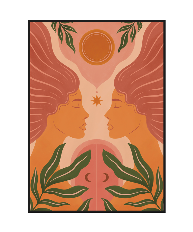 kobiecosc beztrosko beztrosko koncept plakat ilustracja dla kobiet rozwoj przedsiebiorczosc siostrzenstwo rozwoj ladne rzeczy ksiezyc fazy ksiezyca astrologia plakat na scianie projektantka cialo kobieta autentycznosc szukanie siebie plakat premium fazy ksiezyca dzikosc proces joga bliskosc wszystko gra swiadomosc dekoracja wnetrz plakat na sciane dekoracja