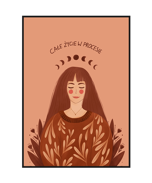 kobiecosc beztrosko beztrosko koncept plakat ilustracja dla kobiet rozwoj przedsiebiorczosc siostrzenstwo rozwoj ladne rzeczy ksiezyc fazy ksiezyca astrologia plakat na scianie projektantka cialo kobieta autentycznosc szukanie siebie plakat premium fazy ksiezyca dzikosc proces joga bliskosc wszystko gra swiadomosc dekoracja wnetrz plakat na sciane dekoracja